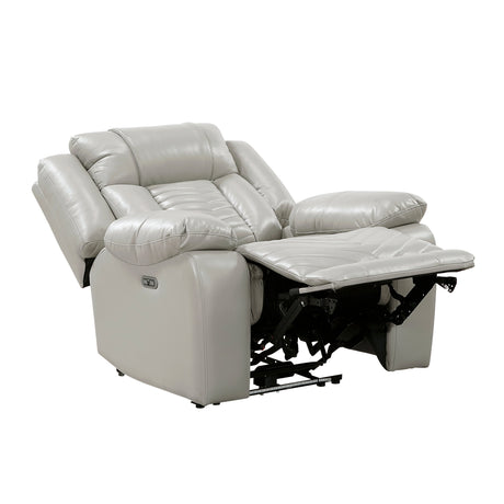Huron Gray Power Reclining Chair by Homelegance at Eve Furniture