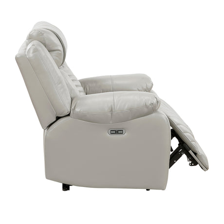 Huron Gray Power Reclining Chair by Homelegance at Eve Furniture