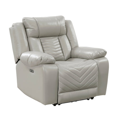 Huron Gray Power Reclining Chair by Homelegance at Eve Furniture
