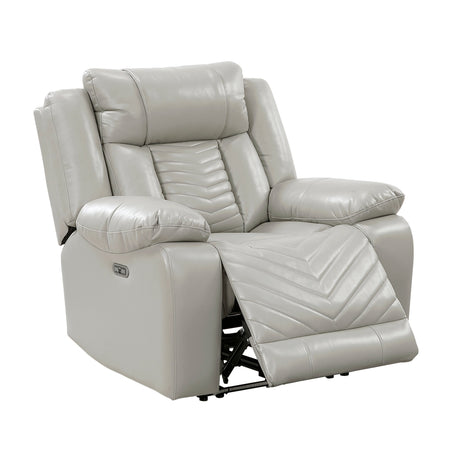 Huron Gray Power Reclining Chair by Homelegance at Eve Furniture