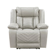Huron Gray Power Reclining Chair by Homelegance at Eve Furniture