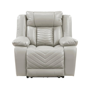 Huron Gray Power Reclining Chair by Homelegance at Eve Furniture