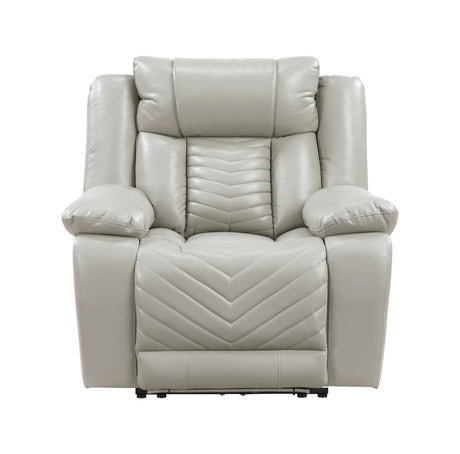 Huron Gray Power Reclining Chair by Homelegance at Eve Furniture