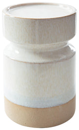 Hurston Ivory/Brown Candle Holder by Ashley at Eve Furniture
