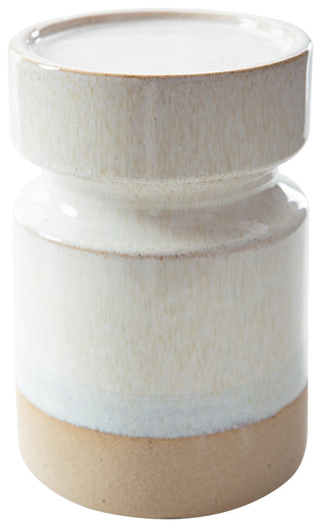 Hurston Ivory/Brown Candle Holder by Ashley at Eve Furniture