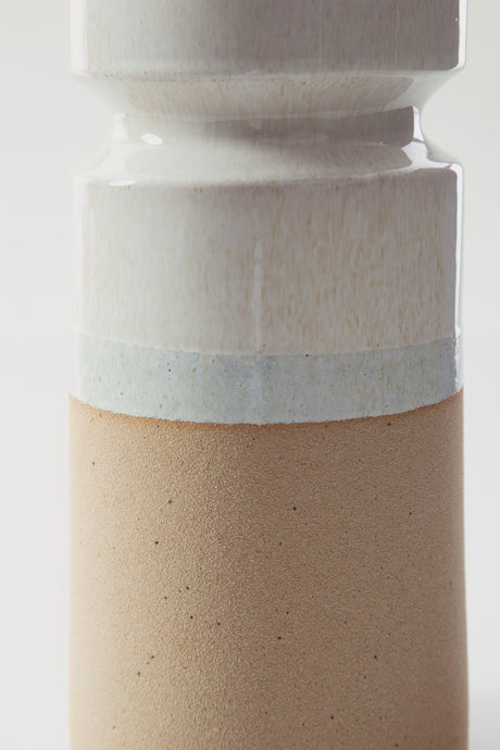 Hurston Ivory/Brown Candle Holder by Ashley at Eve Furniture