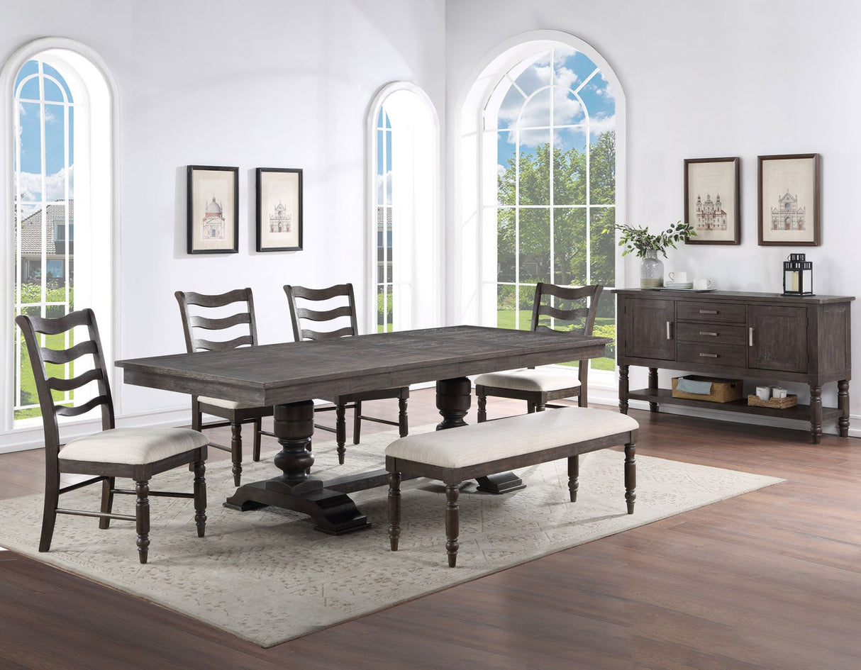 Hutchins 6-Piece Dining Set(Table, 4 Side Chairs & Bench)