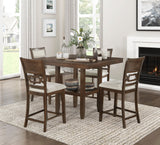 Hutchinson Dark Brown/Beige 5-Piece Counter Height Set by Homelegance at Eve Furniture