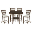 Hutchinson Dark Brown/Beige 5-Piece Counter Height Set by Homelegance at Eve Furniture