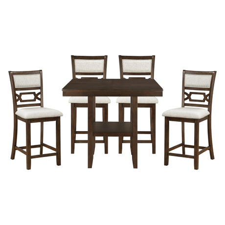Hutchinson Dark Brown/Beige 5-Piece Counter Height Set by Homelegance at Eve Furniture