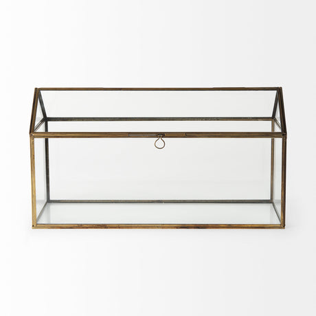 Hutt Gold Glass Terrarium Box by Mercana at Eve Furniture
