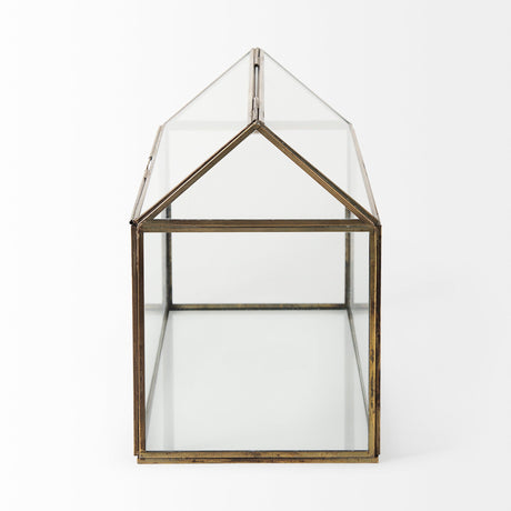Hutt Gold Glass Terrarium Box by Mercana at Eve Furniture