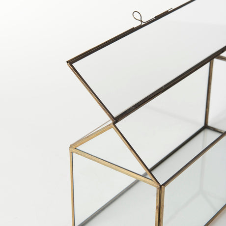 Hutt Gold Glass Terrarium Box by Mercana at Eve Furniture