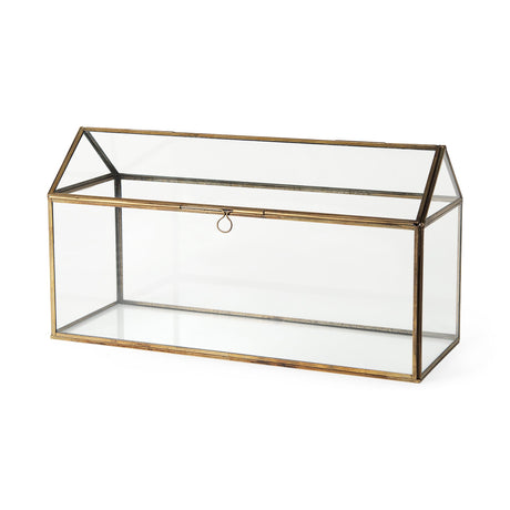 Hutt Gold Glass Terrarium Box by Mercana at Eve Furniture