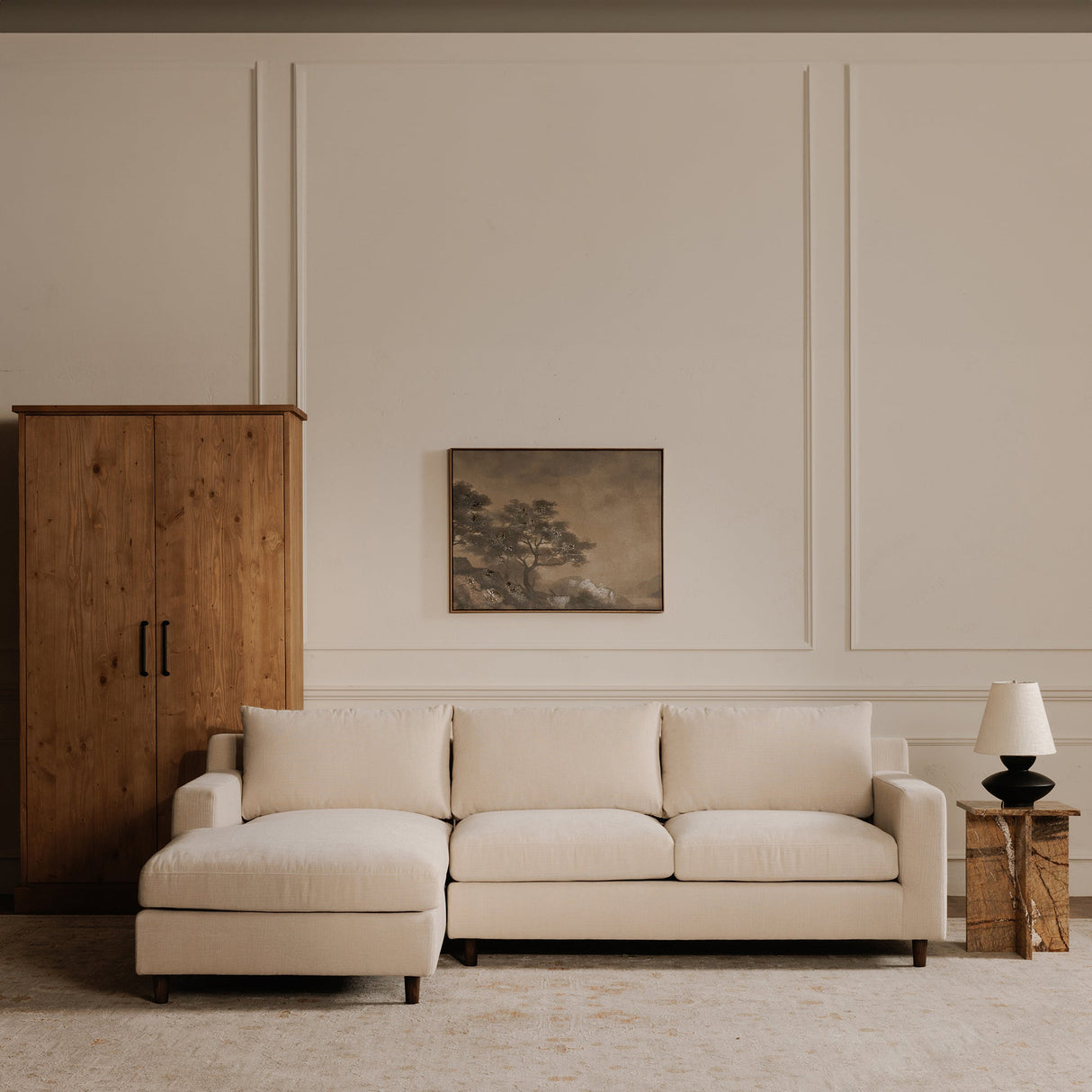 Hutton Beige Right Sectional by Moe's Home at Eve Furniture