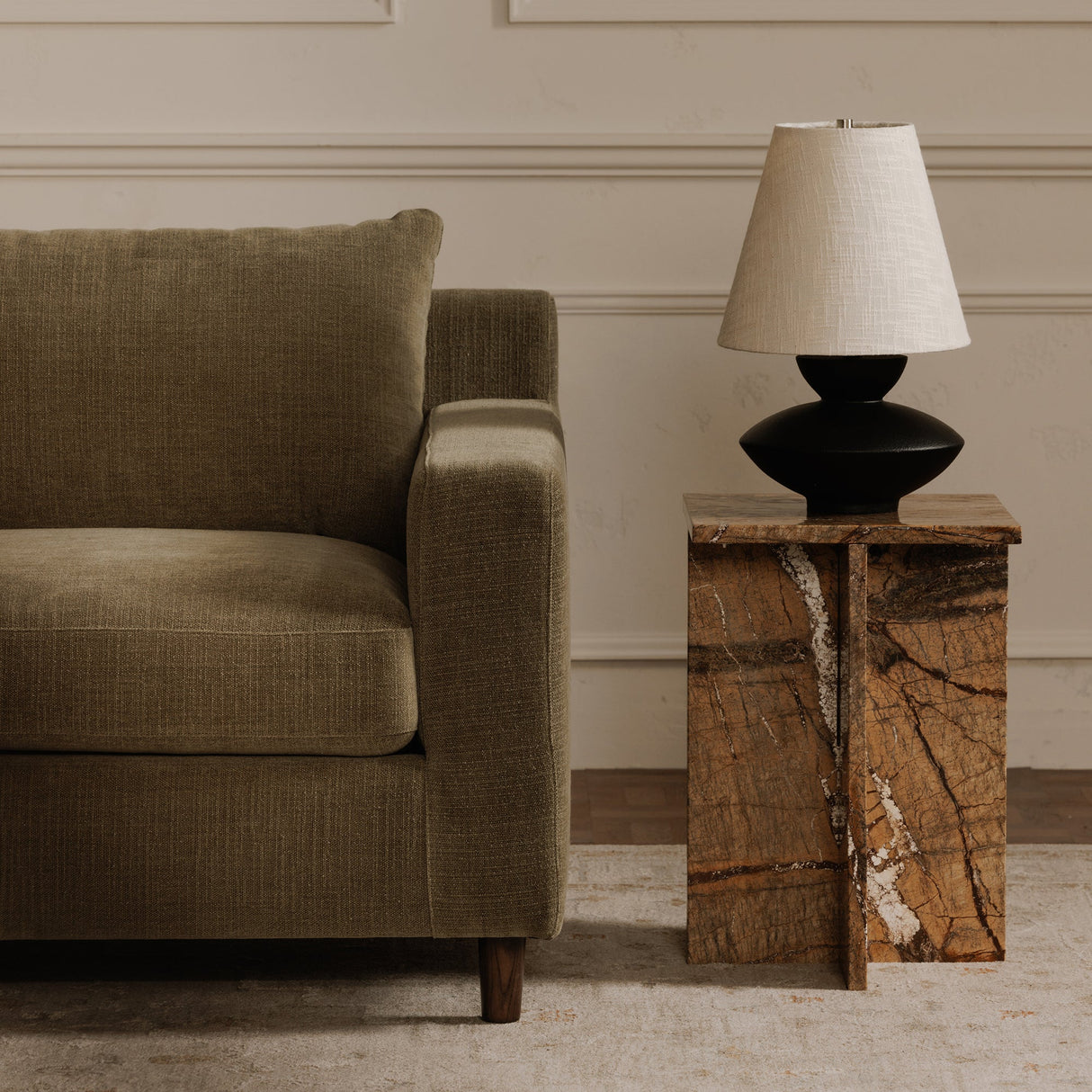 Hutton Olive Right Sectional by Moe's Home at Eve Furniture