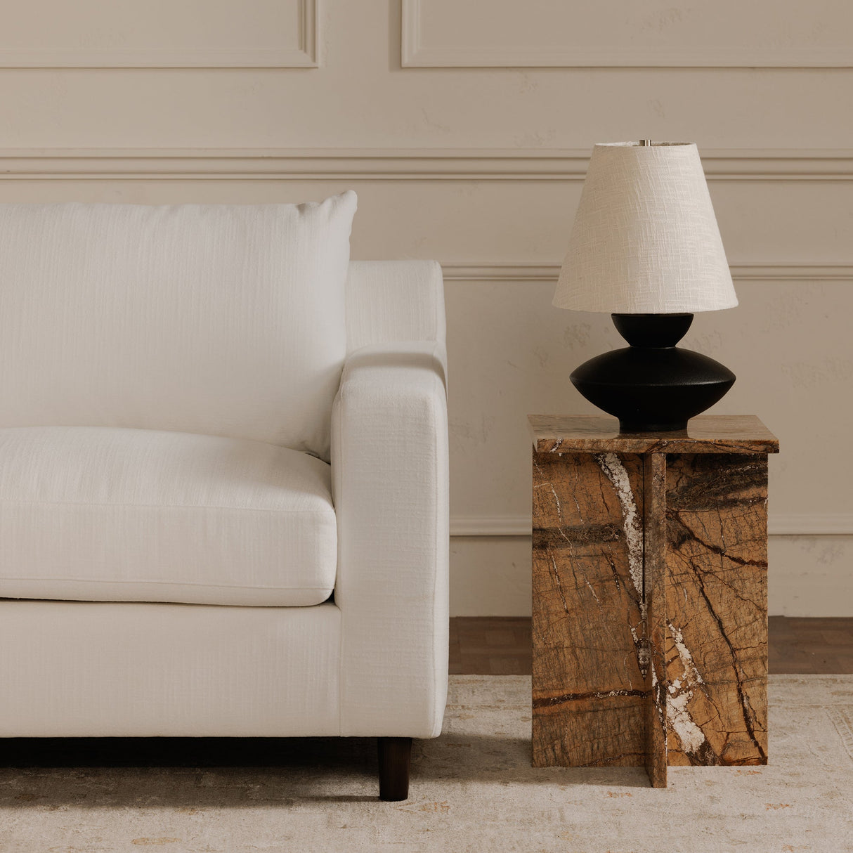 Hutton White Right Sectional by Moe's Home at Eve Furniture