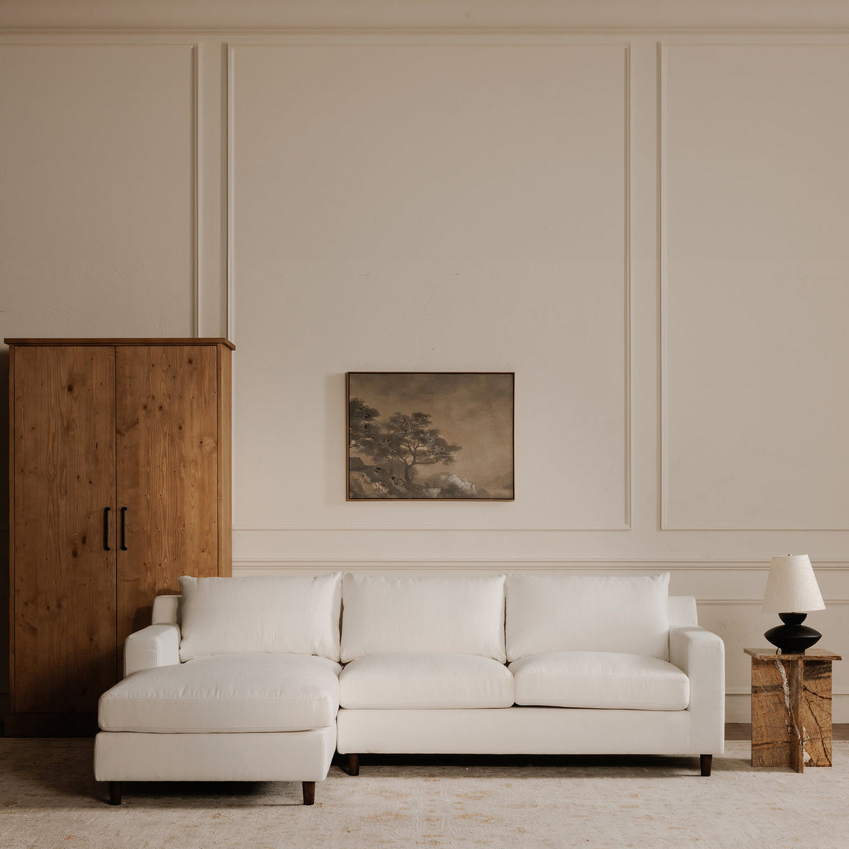 Hutton White Right Sectional by Moe's Home at Eve Furniture