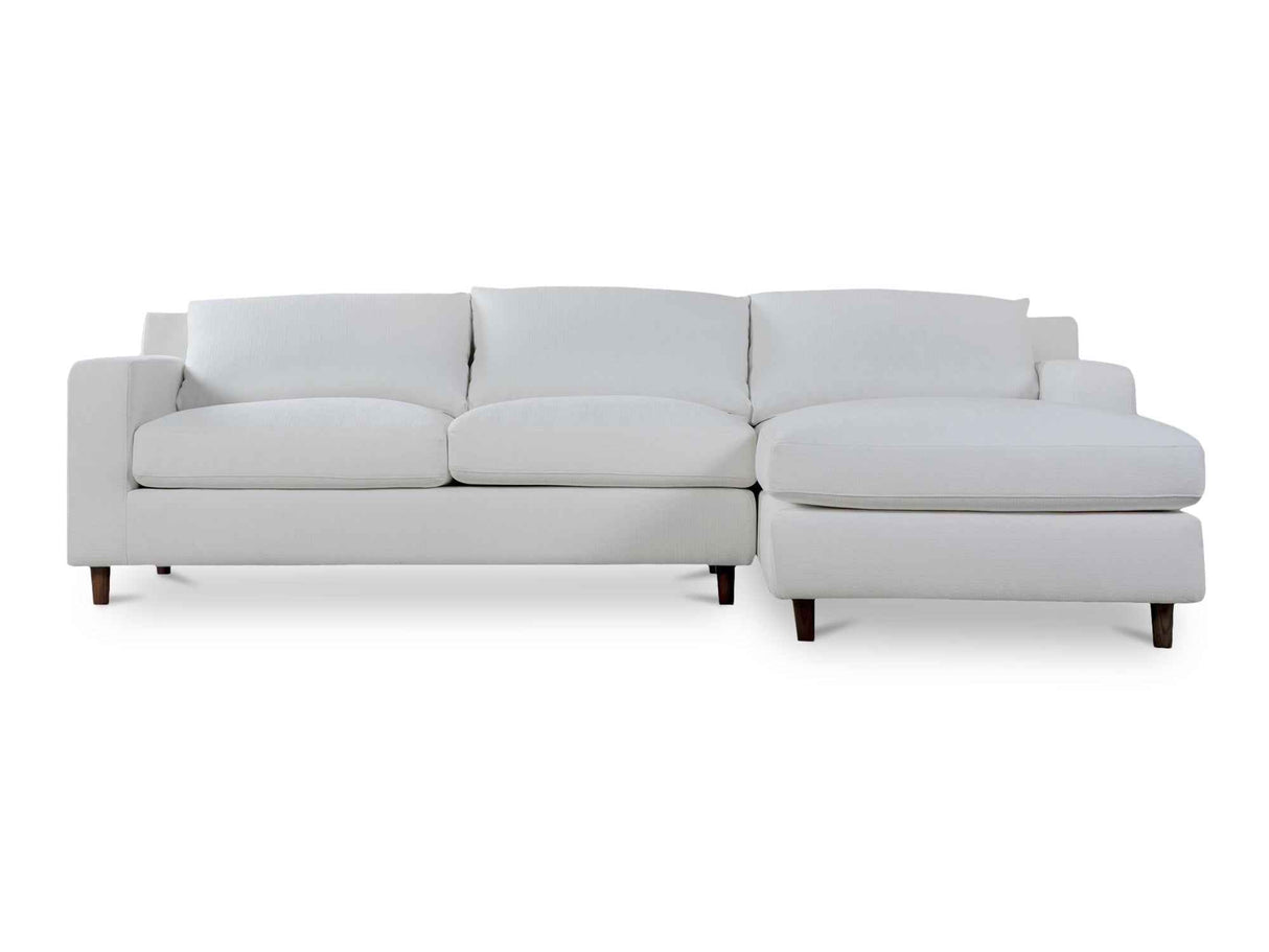 Hutton White Right Sectional by Moe's Home at Eve Furniture