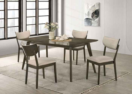Huttwil Dark Walnut/Beige 5-Piece Counter Height Table Set by Furniture of America at Eve Furniture