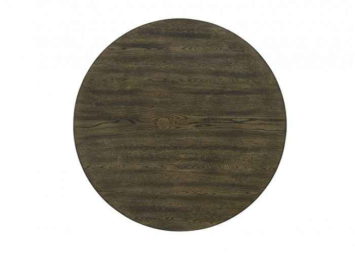 Huttwil Dark Walnut/Beige 5-Piece Round Dining Table Set by Furniture of America at Eve Furniture