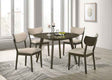 Huttwil Dark Walnut/Beige 5-Piece Round Dining Table Set by Furniture of America at Eve Furniture