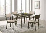 Huttwil Dark Walnut/Beige 5-Piece Round Dining Table Set by Furniture of America at Eve Furniture