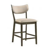 Huttwil Dark Walnut/Beige Counter Height Chair Set of 2
