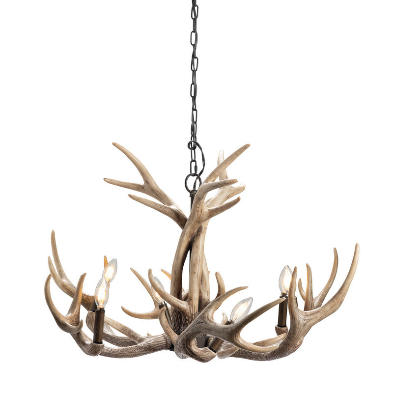 Huxley Antler Brown Chandelier by Crestview at Eve Furniture