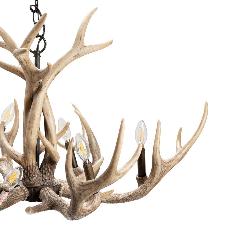 Huxley Antler Brown Chandelier by Crestview at Eve Furniture