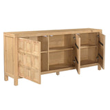 Huxley Tan Three-Door Sideboard by Crestview at Eve Furniture