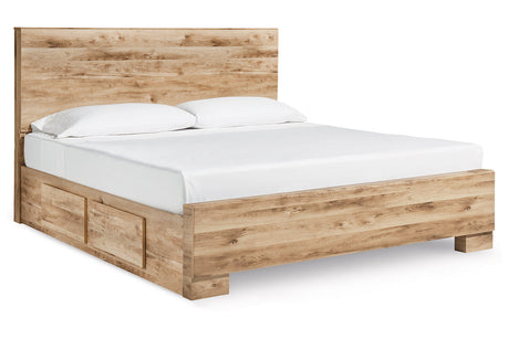 Hyanna Tan Brown King Storage Platform Bed with 4 Drawers by Ashley at Eve Furniture