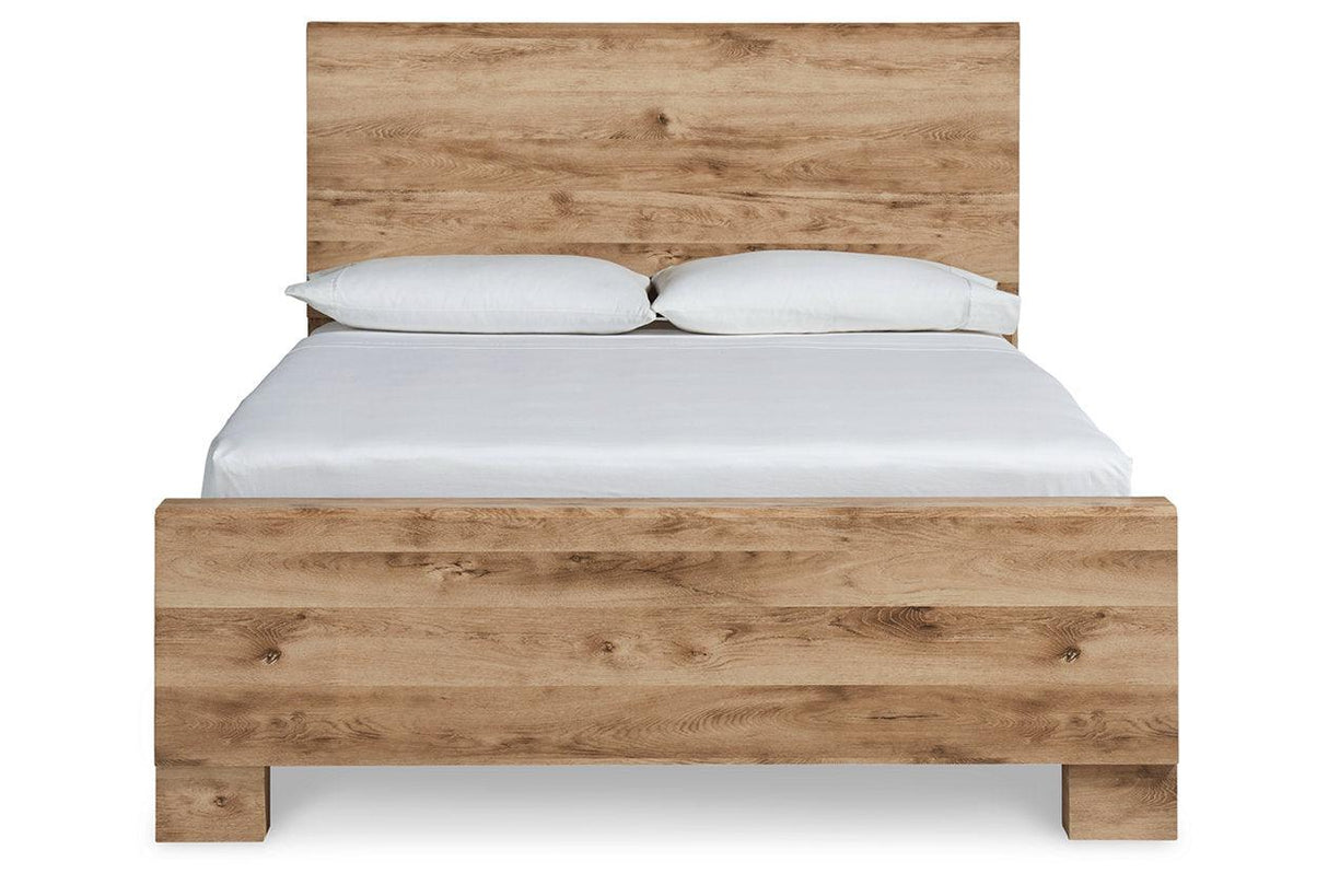 Hyanna Tan Brown Queen Panel Bed by Ashley at Eve Furniture