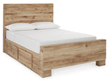 Hyanna Tan Brown Queen Storage Platform Bed with 4 Drawers by Ashley at Eve Furniture