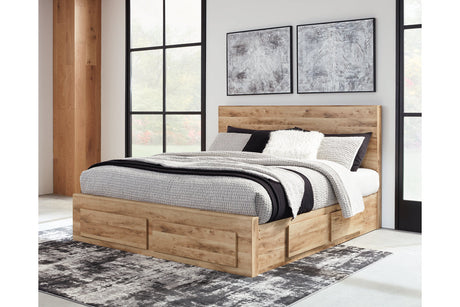 Hyanna Tan Brown Storage Platform Bedroom Set 2 Drawers by Ashley at Eve Furniture