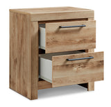 Hyanna Tan Brown Storage Platform Bedroom Set 2 Drawers by Ashley at Eve Furniture