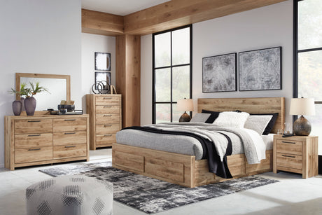 Hyanna Tan Brown Storage Platform Bedroom Set 2 Drawers by Ashley at Eve Furniture