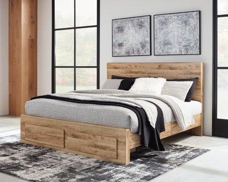 Hyanna Tan Brown Storage Platform Bedroom Set by Ashley at Eve Furniture
