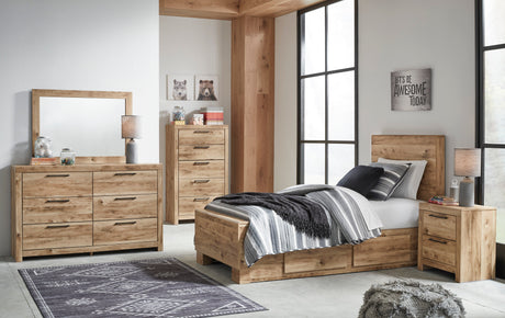 Hyanna Tan Brown Storage Platform Bedroom Set with 4 Drawers by Ashley at Eve Furniture
