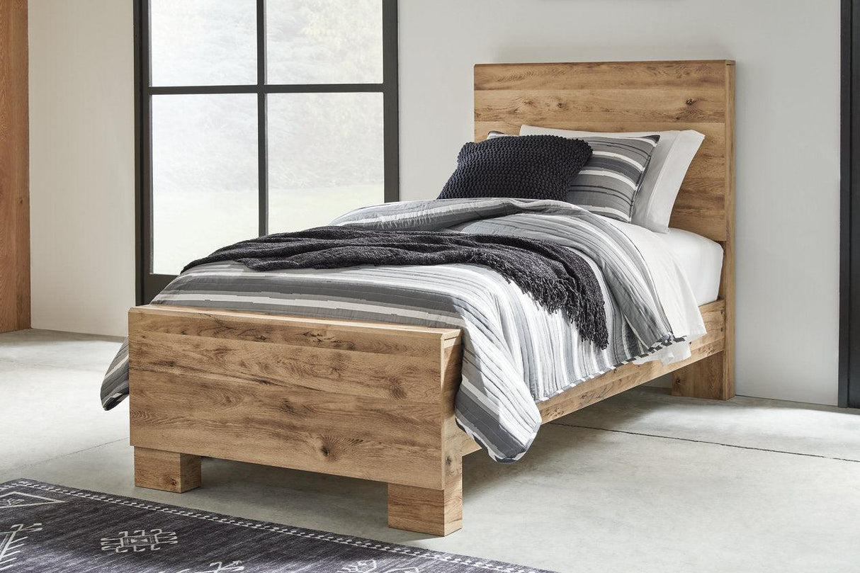 Hyanna Tan Brown Twin Panel Bed by Ashley at Eve Furniture