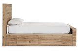 Hyanna Tan Brown Twin Storage Platform Bed with 4 Drawers by Ashley at Eve Furniture