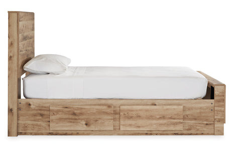 Hyanna Tan Brown Twin Storage Platform Bed with 4 Drawers by Ashley at Eve Furniture