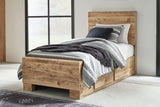 Hyanna Tan Brown Youth Two Side Storage Panel Bedroom Set by Ashley at Eve Furniture