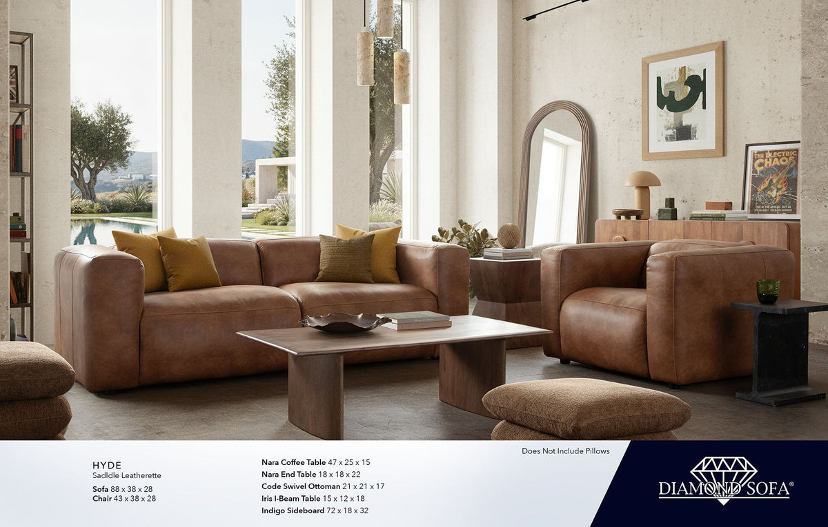 Hyde Saddle Leatherette Chair by Diamond Sofa at Eve Furniture