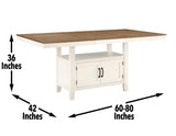Hyland 80-inch Counter Table w/20-inch Leaf, Brown by Steve Silver at Eve Furniture