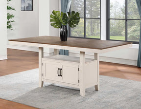 Hyland 80-inch Counter Table w/20-inch Leaf, Brown by Steve Silver at Eve Furniture