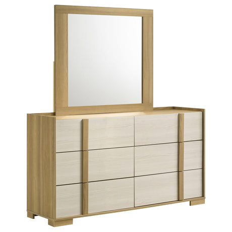 Hyland Natural 6-Drawer Dresser with Mirror by Coaster at Eve Furniture