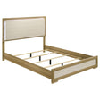Hyland Natural and White Wood Queen LED Panel Bed by Coaster at Eve Furniture