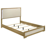 Hyland Natural and White Wood Queen LED Panel Bed by Coaster at Eve Furniture