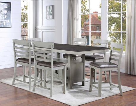Hyland Stone Gray/Charcoal Counter Height Dining Set by Steve Silver at Eve Furniture